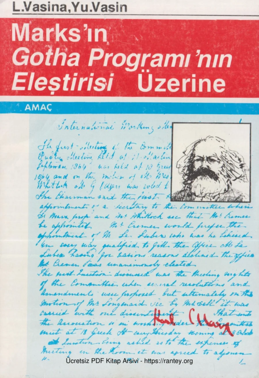 L Vasina Yu Vasin Marksın Gotha Programının Eleştirisi Üzerine kapak görseli