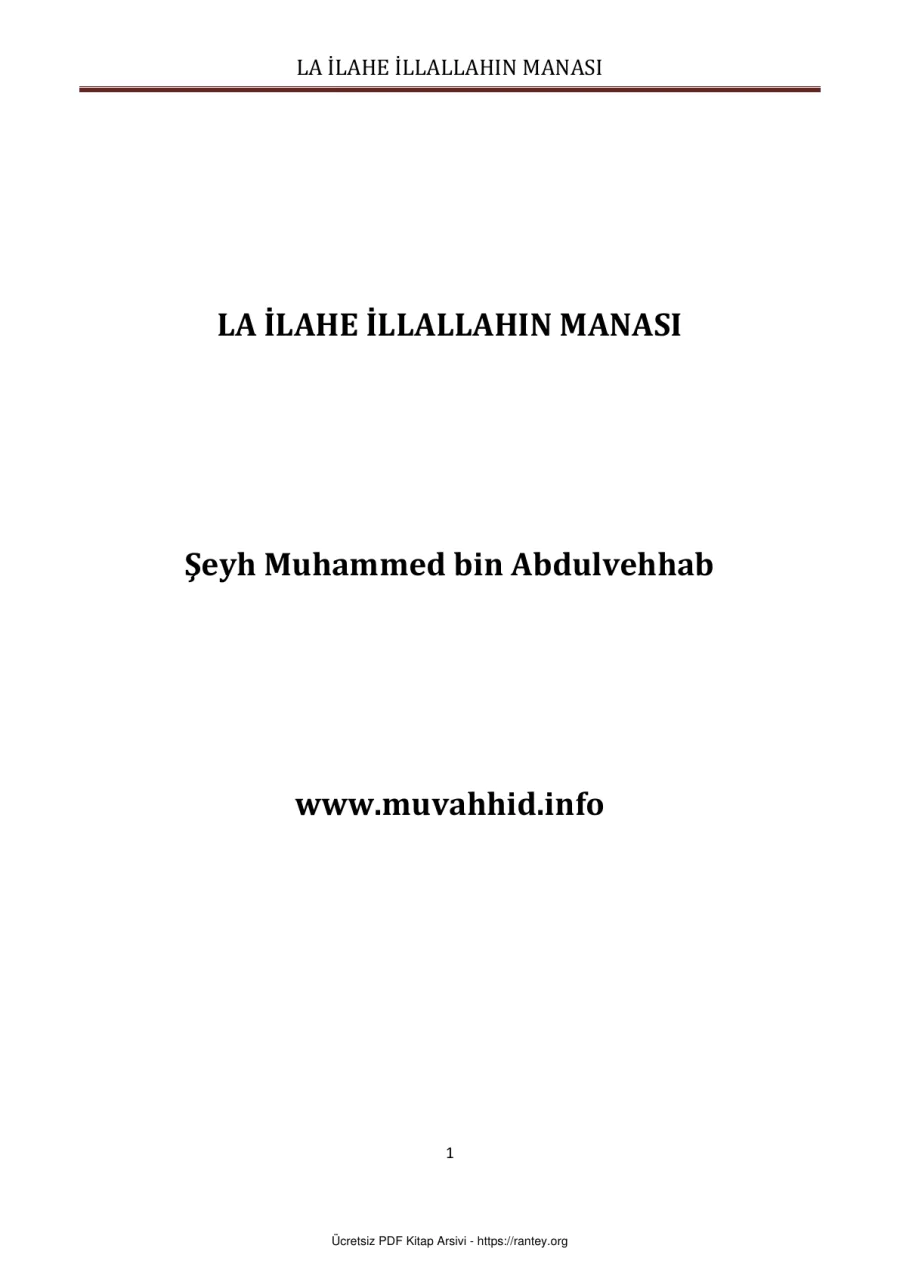 LA İLAHE İLLALLAHIN MANASI Ebu Abdulmumin Tekin Mıhçı kapak görseli