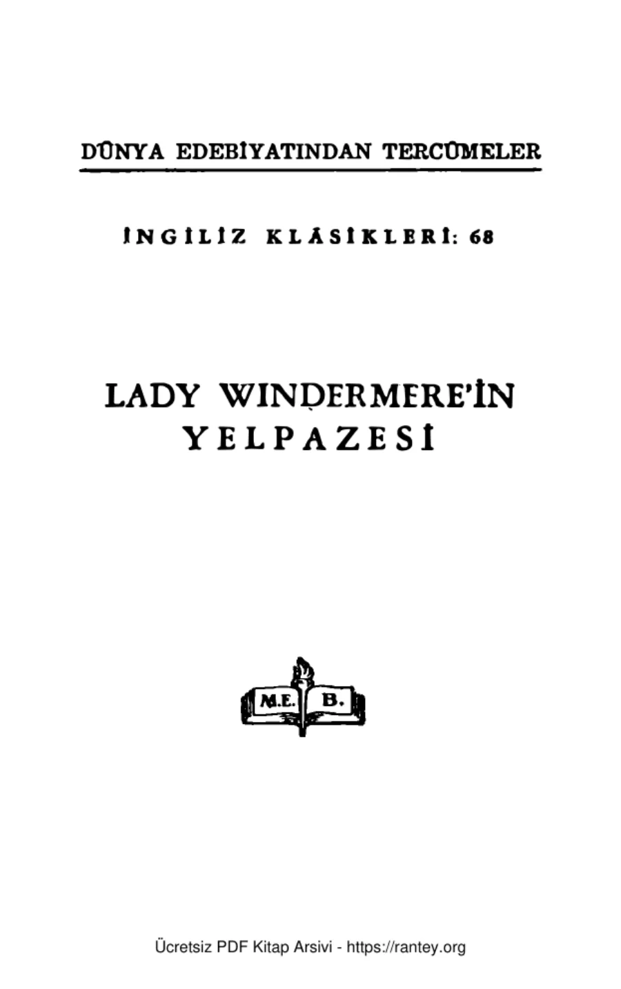 Lady Windermerein Yelpazesi kapak görseli