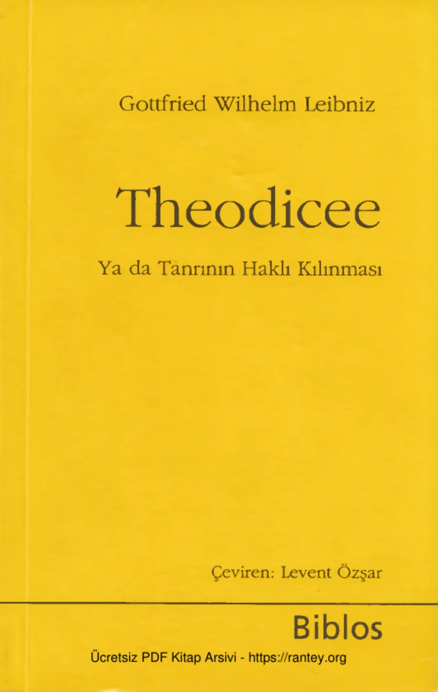 Leibniz Theodicee Biblos kapak görseli