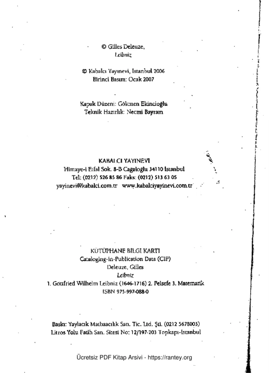 Leibniz Üzerine Beş Ders kapak görseli