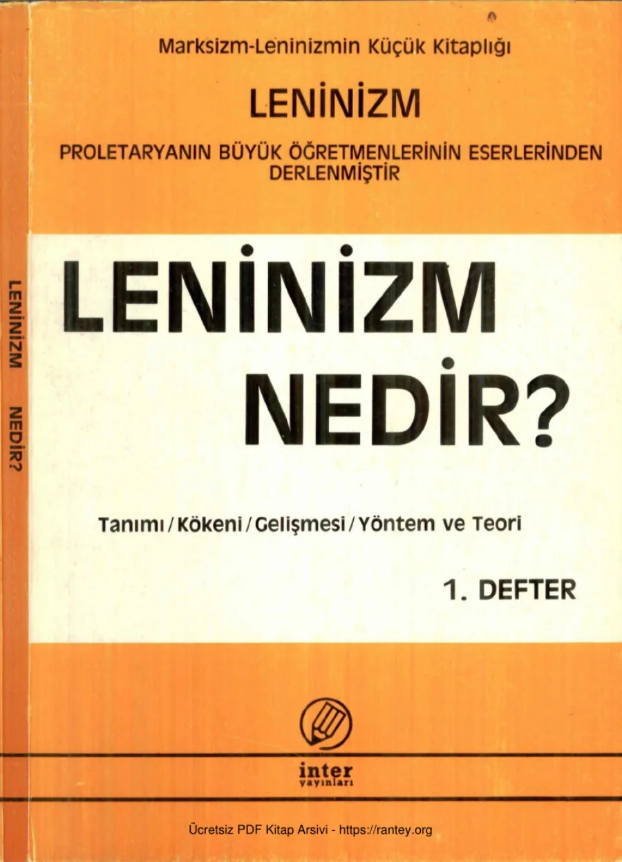 Leninizm Nedir 1 Defter kapak görseli