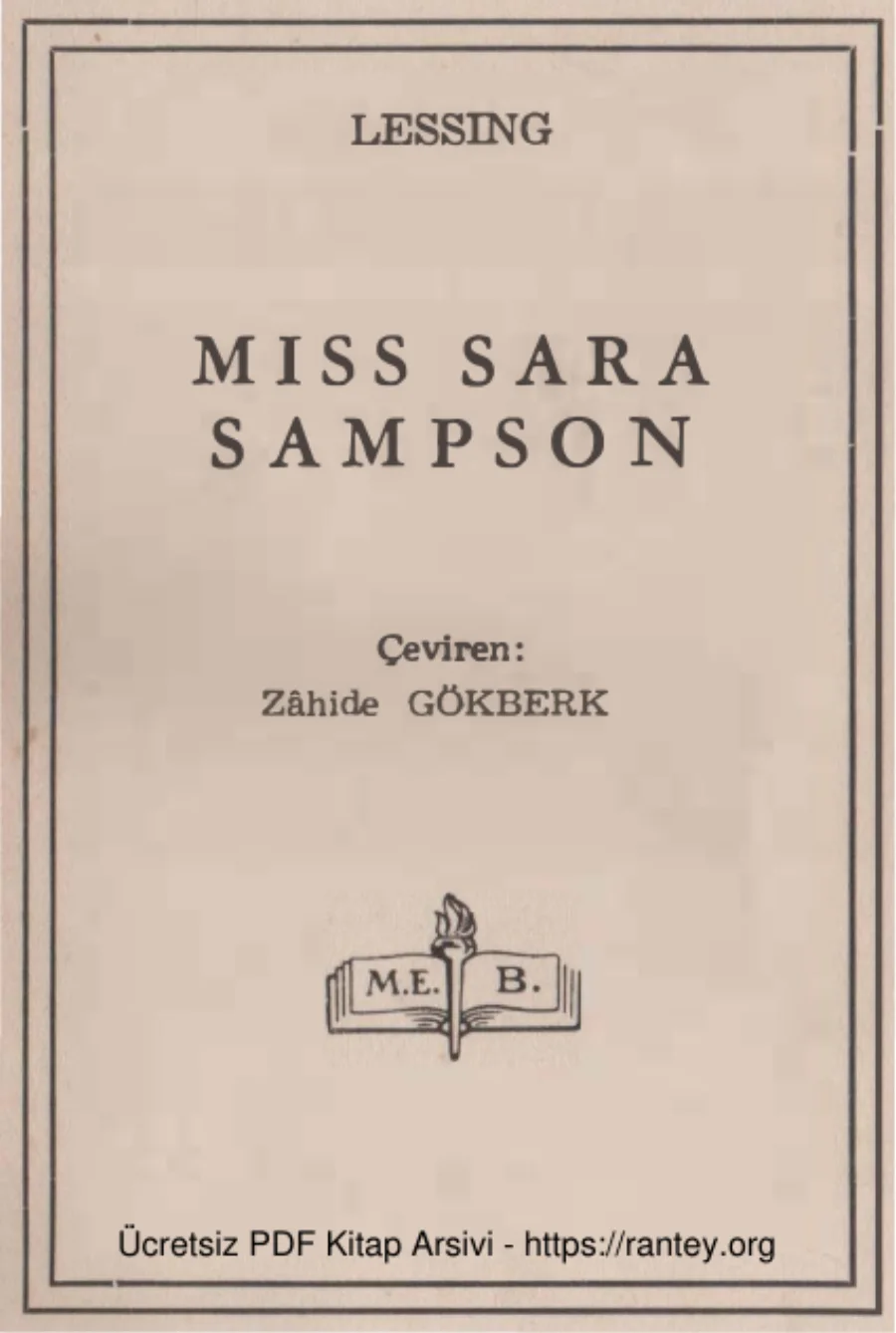 Lessing Miss Sara Sampson kapak görseli