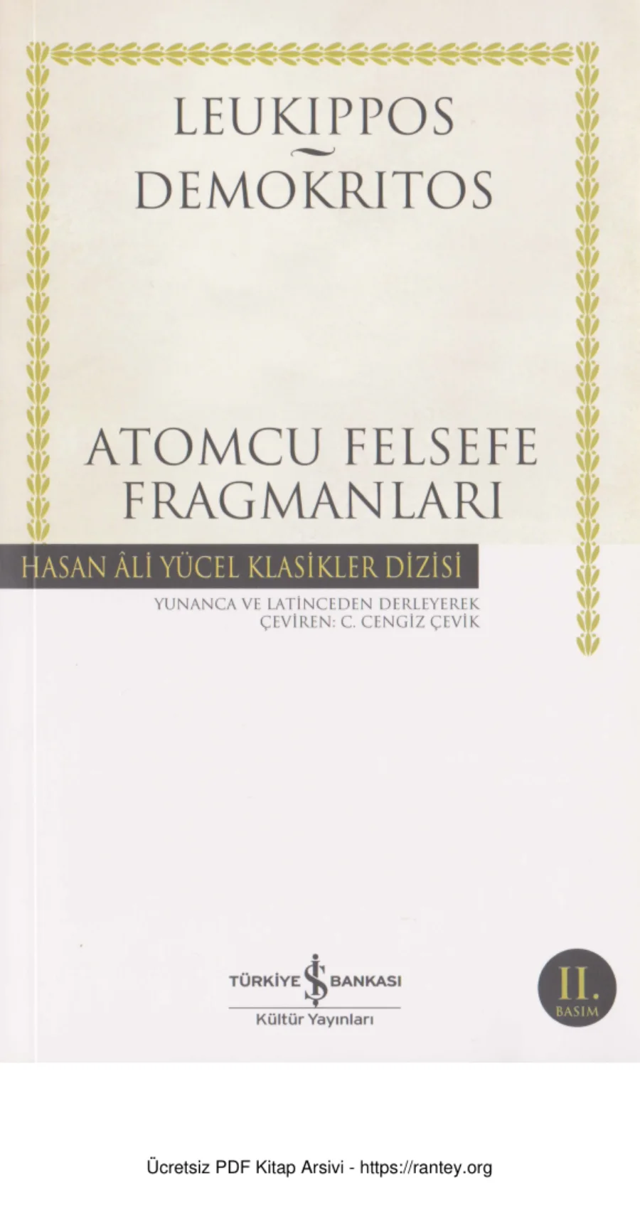 Leukippos Demokritos Atomcu Felsefe Fragmanları kapak görseli
