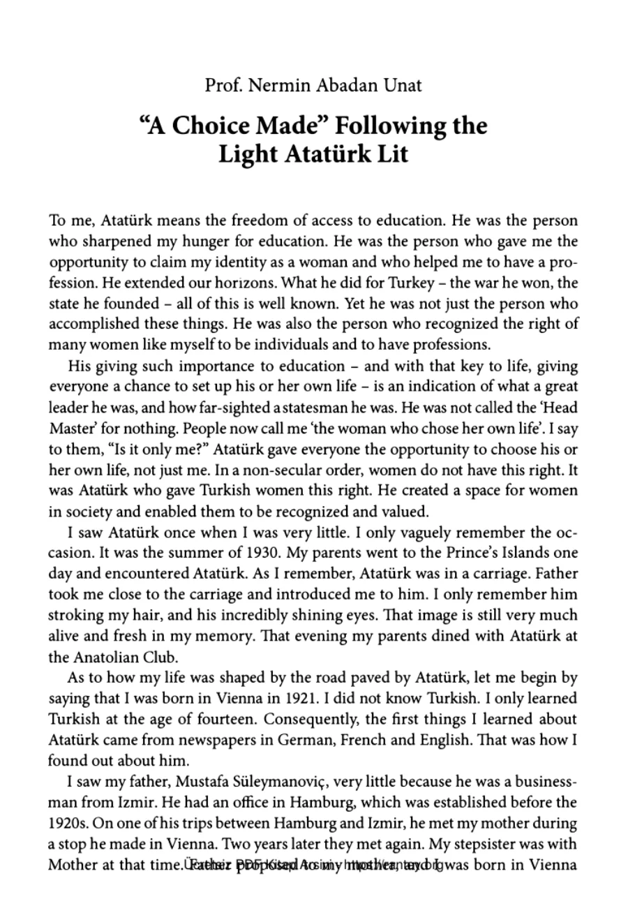 Leyla Pekcan Memorable Encounters With Atatürk Peter Lang Edition Nermin Abadan Unat kapak görseli