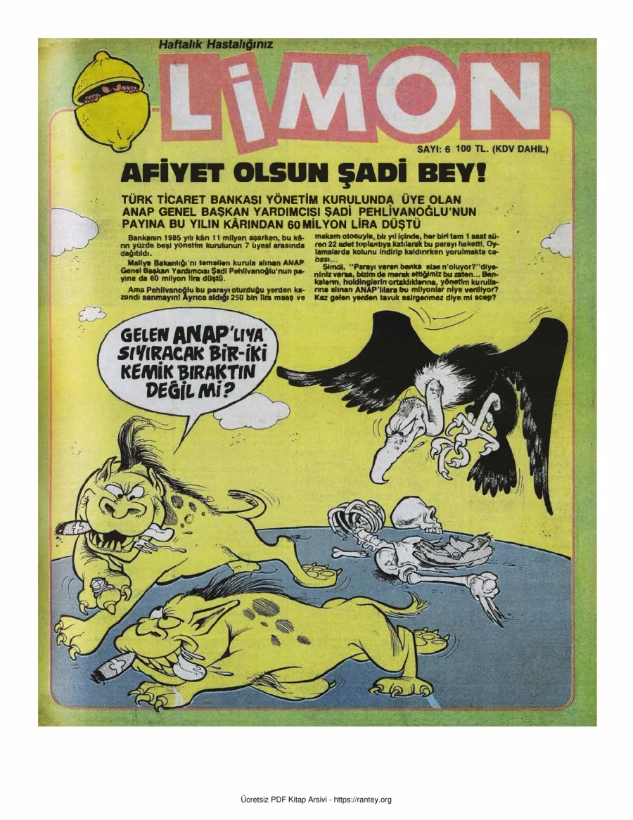 Limon 1986 Sayı 006 kapak görseli