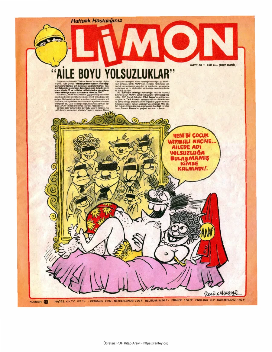 Limon 1987 Sayı 058 kapak görseli