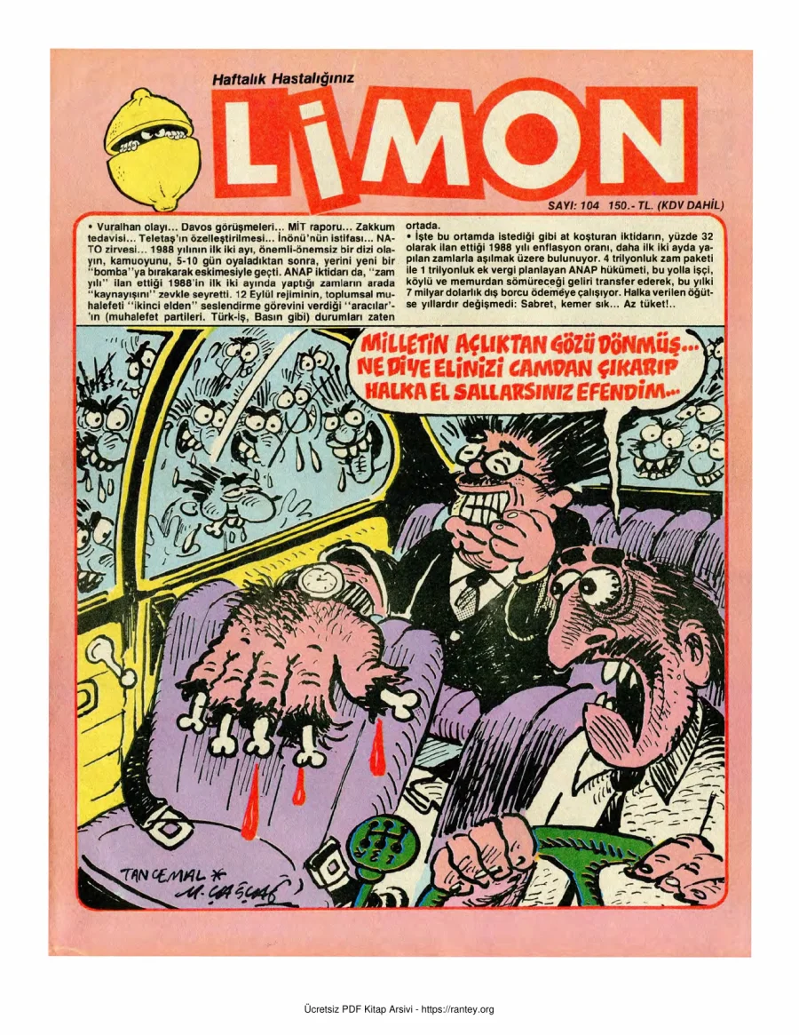 Limon 1988 Sayı 104 kapak görseli