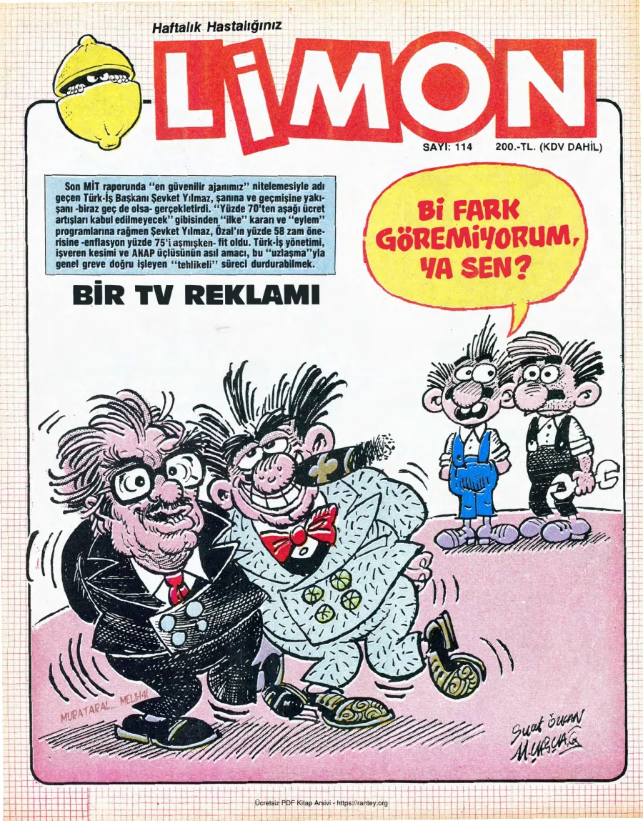 Limon 1988 Sayı 114 kapak görseli