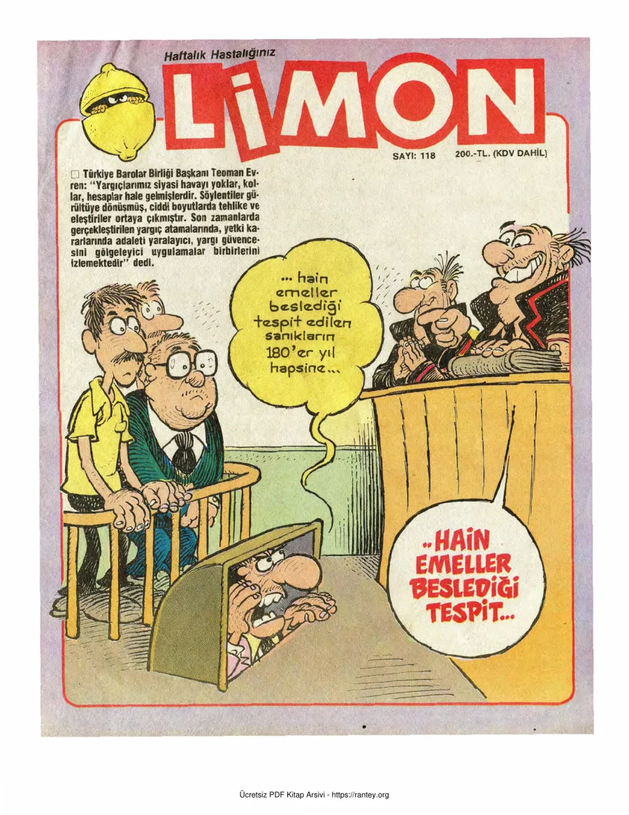 Limon 1988 Sayı 118 kapak görseli