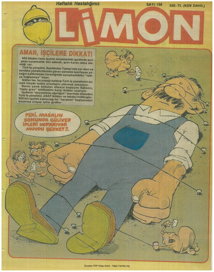 Limon 1989 Sayı 158 kapak görseli
