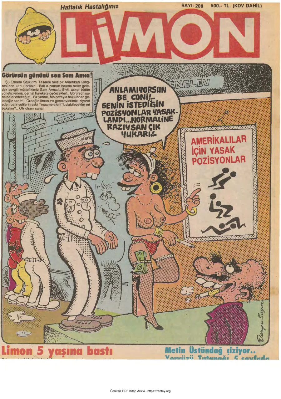 Limon 1990 Sayı 208 kapak görseli