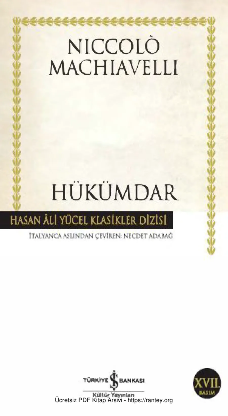 Machiavelli Hükümdar kapak görseli