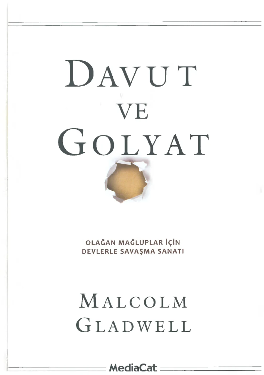 Malcolm Gladwell Davut ve Golyat MediaCat Yayınları kapak görseli