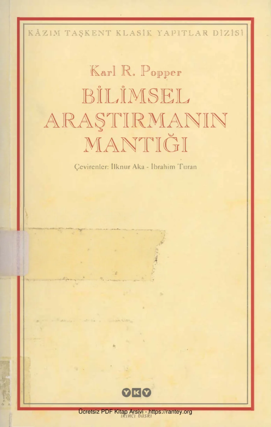 Mantigi Karl R Popper kapak görseli
