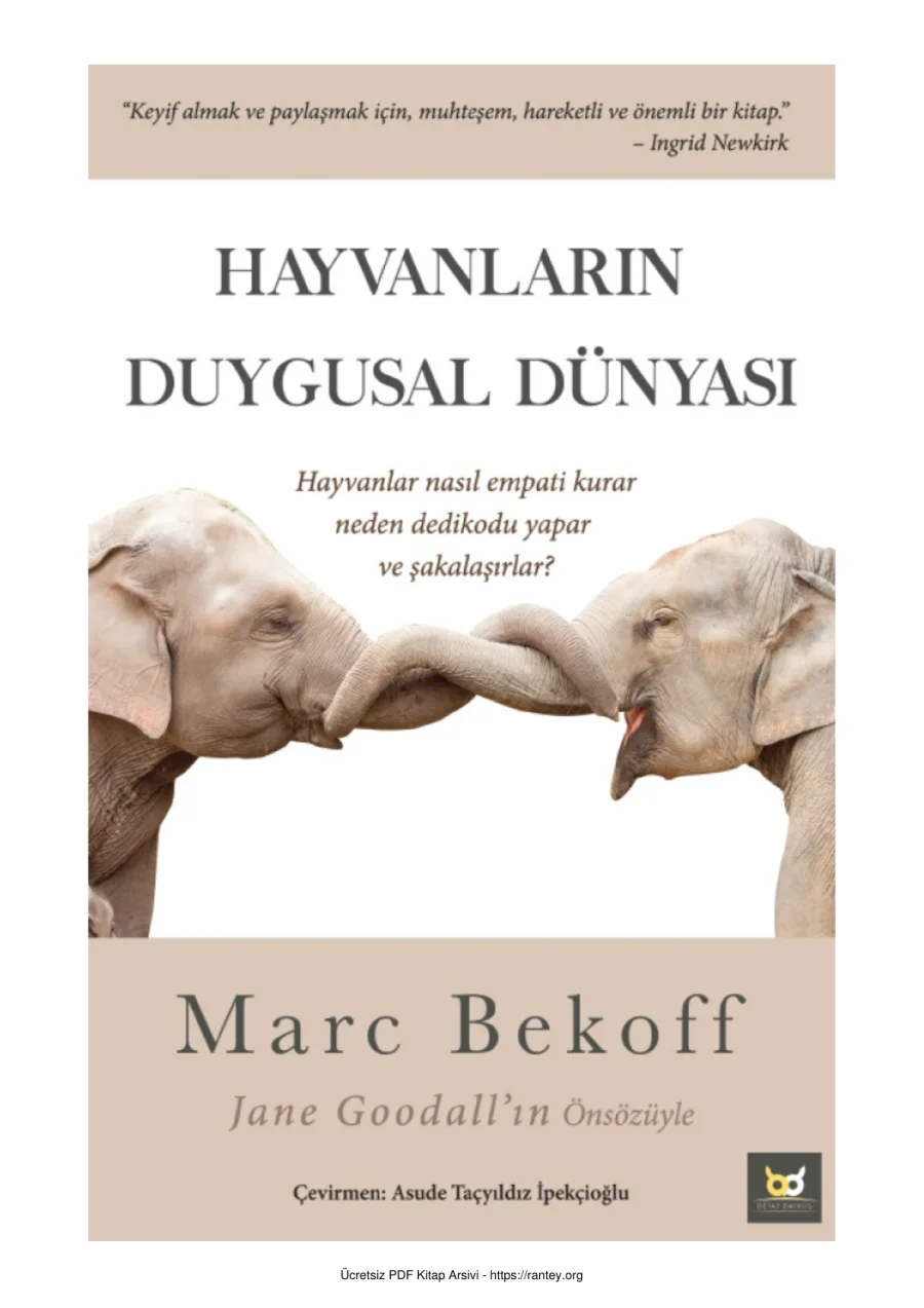 Marc Bekoff Hayvanların Duygusal Dünyası Beyaz Baykuş Yayınları kapak görseli