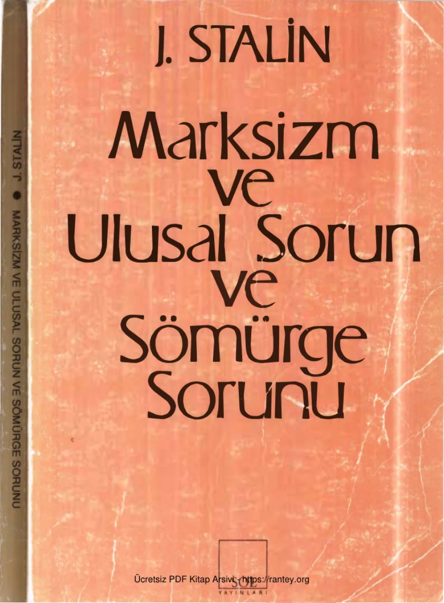 Marksizm ve Ulusal Sorun ve Sömürge Sorunu kapak görseli
