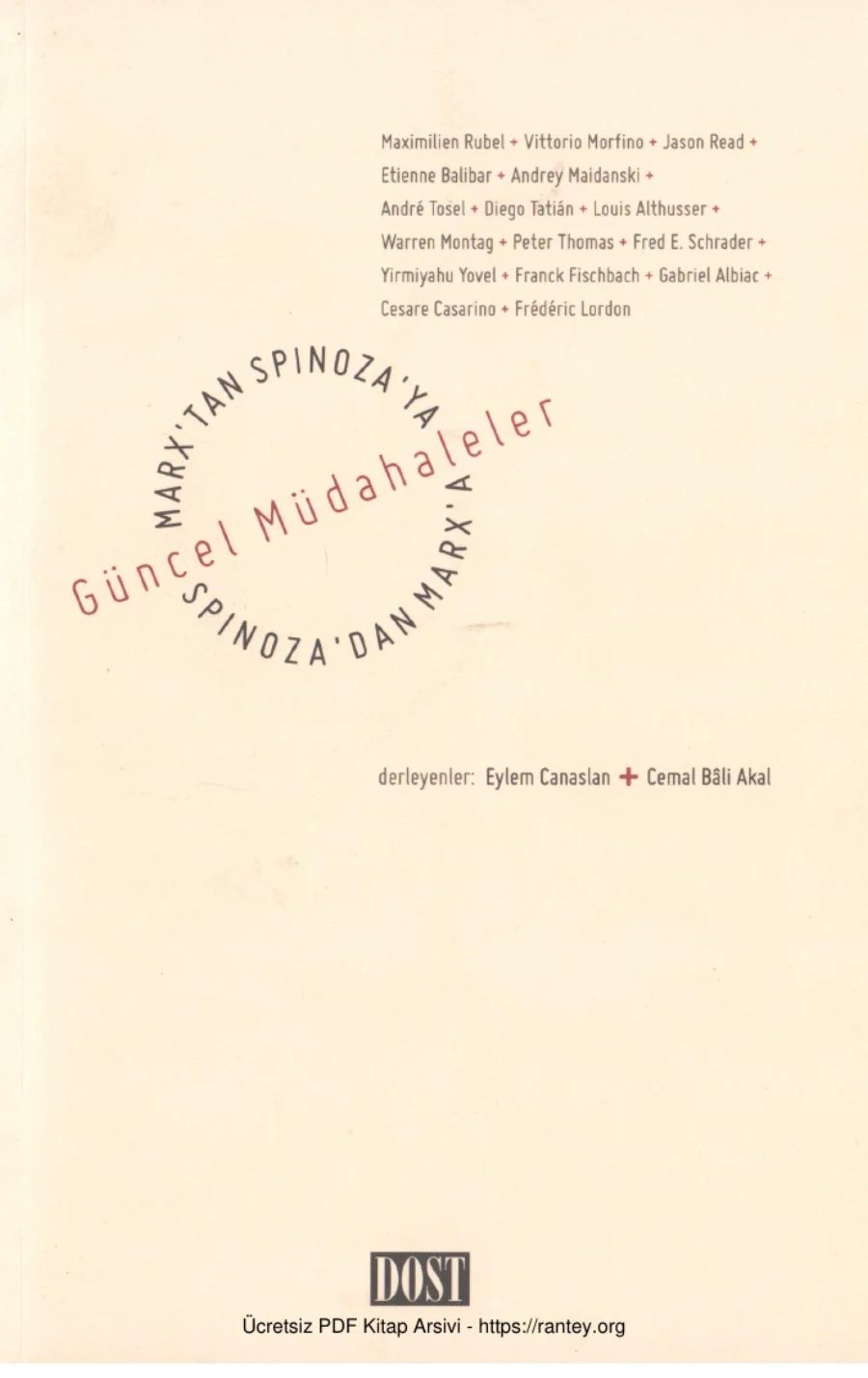 Marx'tan Spinoza'ya, Spinoza'dan Marx'a: Güncel Müdahaleler kapak görseli