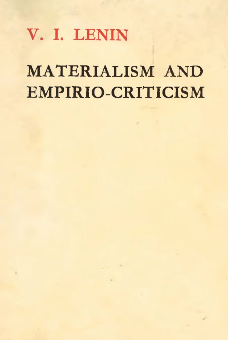 Materialism and Empirio Critisizm kapak görseli