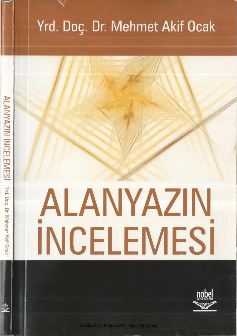 Mehmet Akif Ocak Alanyazın İncelemesi kapak görseli