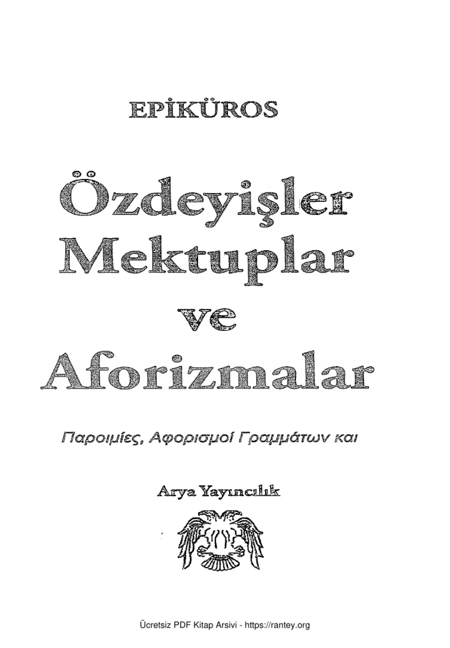 Mektuplar ve Aforizmalar kapak görseli
