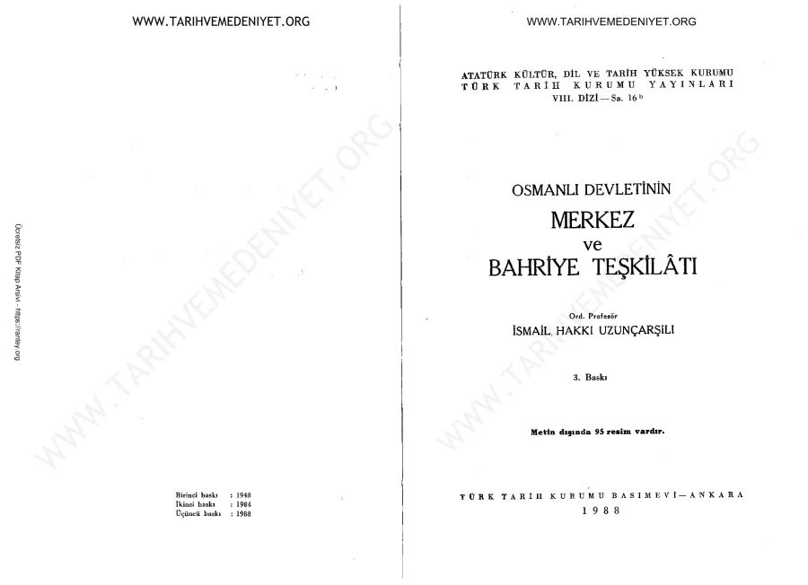 Merkez ve Bahriye Teşkilatı İsmail Hakkı Uzunçarşılı kapak görseli