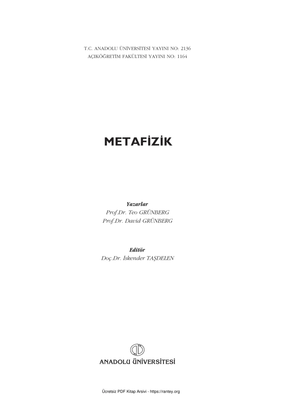 Metafizik2013 FEL204U kapak görseli