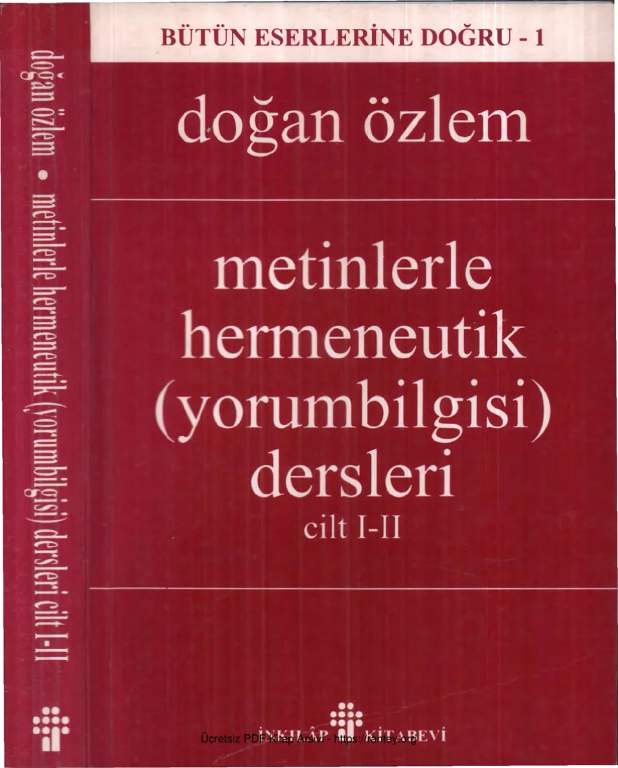 Metinlerle Hermeneutik Yorumbilgisi Dersleri Cilt I II kapak görseli