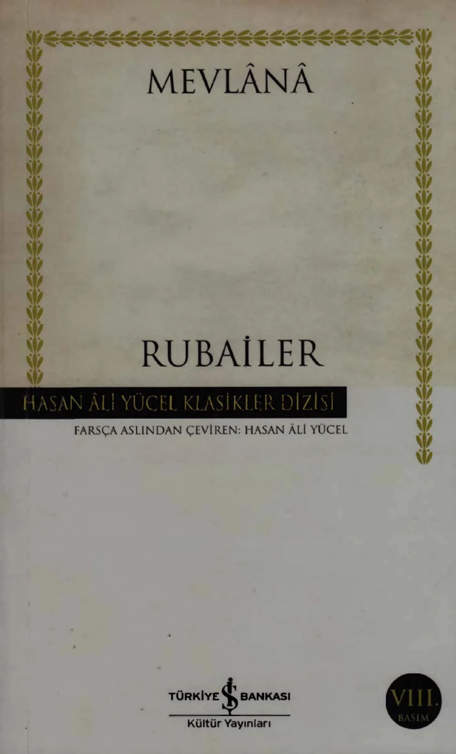 Mevlana Rubailer İş Bankası Yayınları kapak görseli