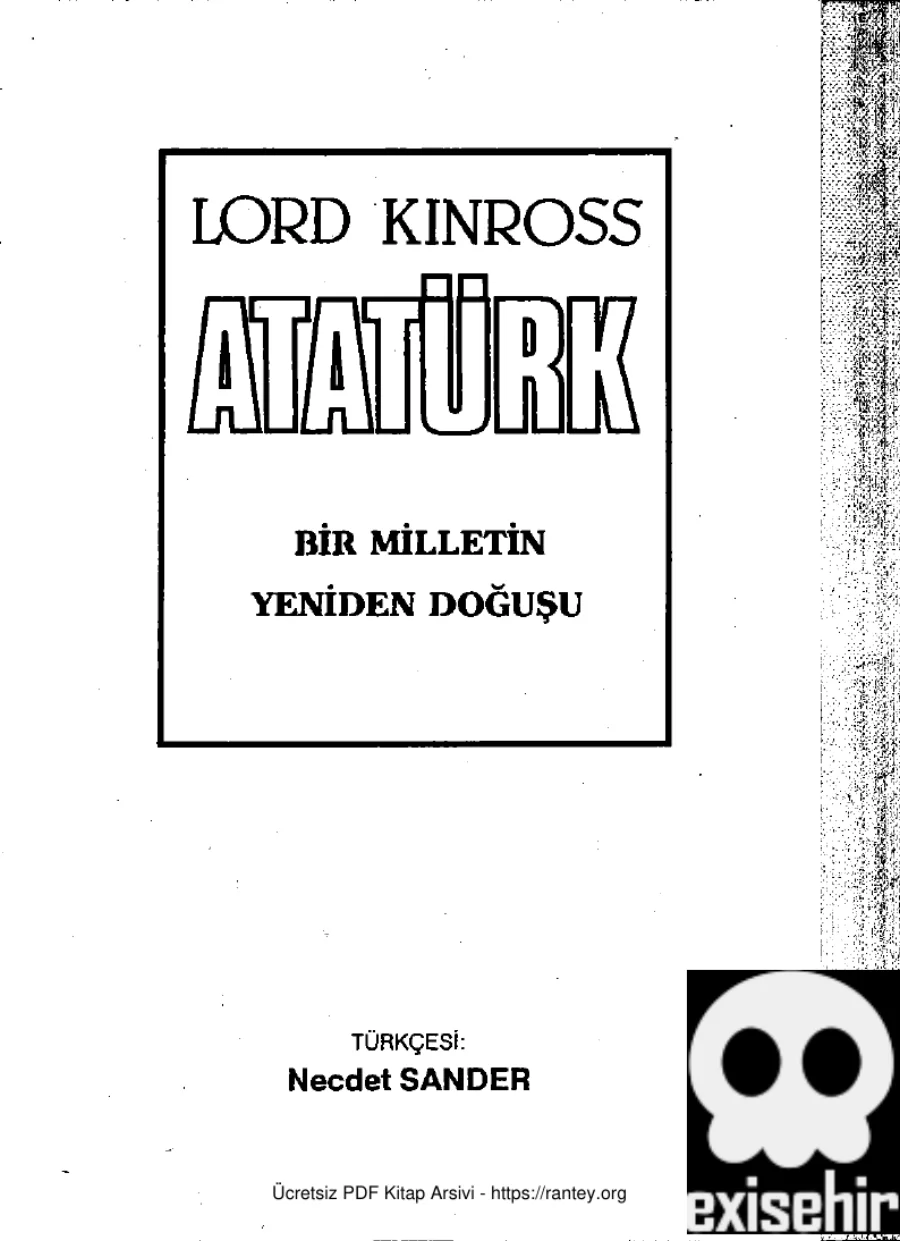 Milletin Yeniden Dogusu Lord Kinross kapak görseli