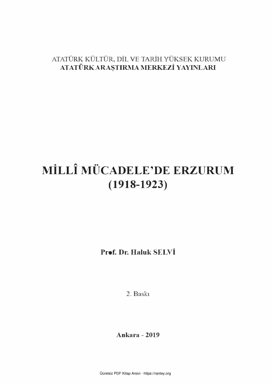 Milli Mücadelede Erzurum 1918 1923 AAM Yayınları kapak görseli