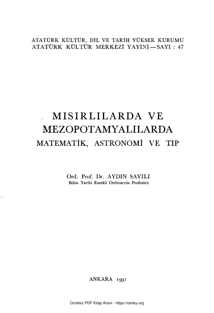 Mısırlılarda ve Mezopotamyalılarda Matematik, Astronomi ve Tıp kapak görseli