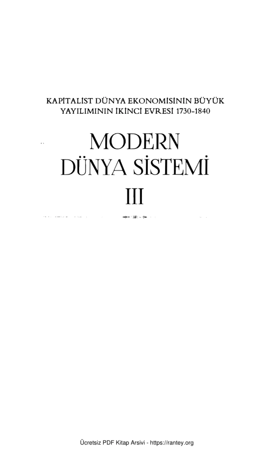 Modern Dünya Sistemi III Yarın Yayınları kapak görseli