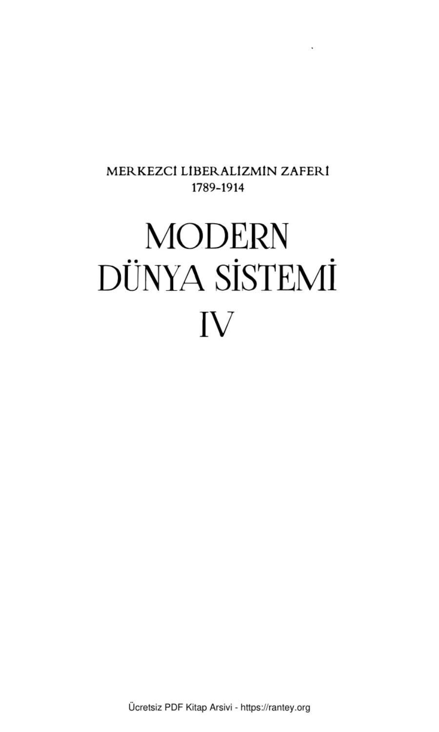 Modern Dünya Sistemi IV Yarın Yayınları kapak görseli