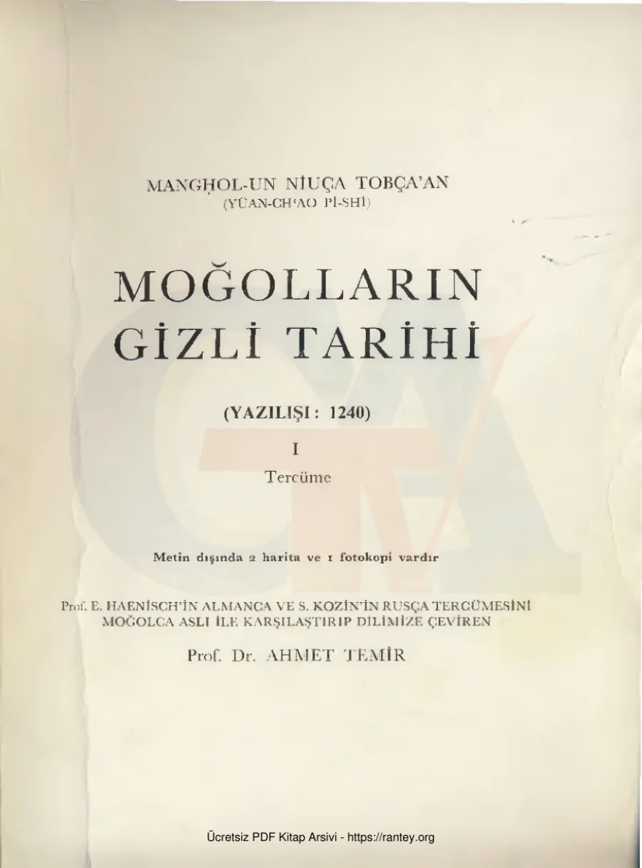Moğolların Gizli Tarihi Watermark kapak görseli