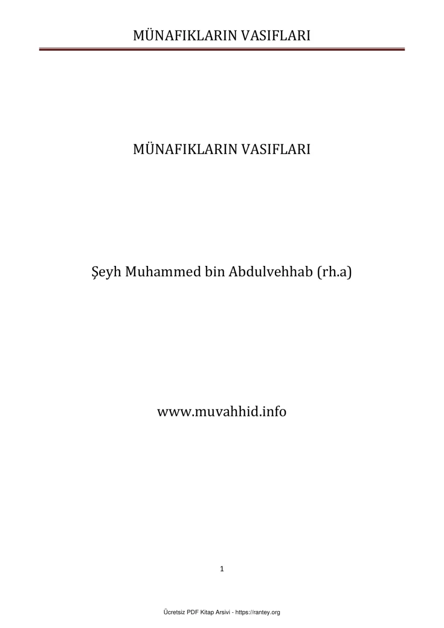 MÜNAFIKLARIN VASIFLARI Ebu Abdulmumin Tekin Mıhçı kapak görseli