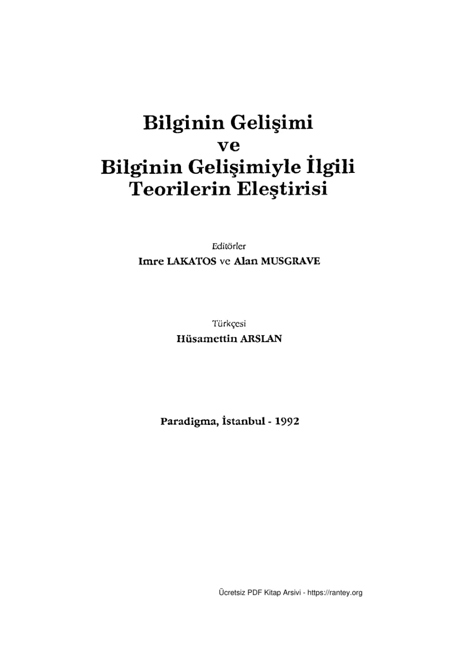 Musgrave Bilginin Gelişimi kapak görseli