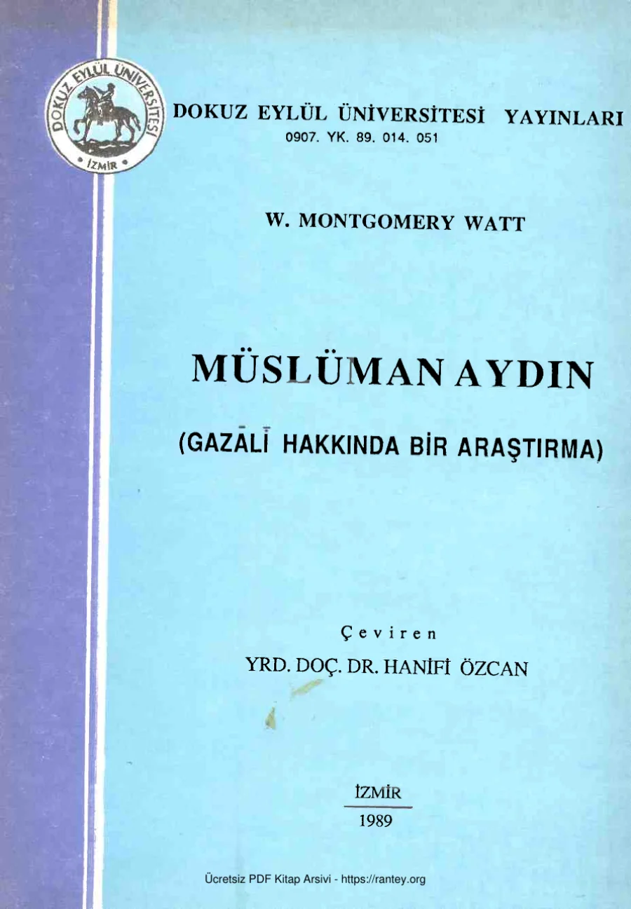 Müslüman Aydın Gazali Hakkında Bir Araştırma Dokuz Eylül Üniversitesi Yayınları kapak görseli
