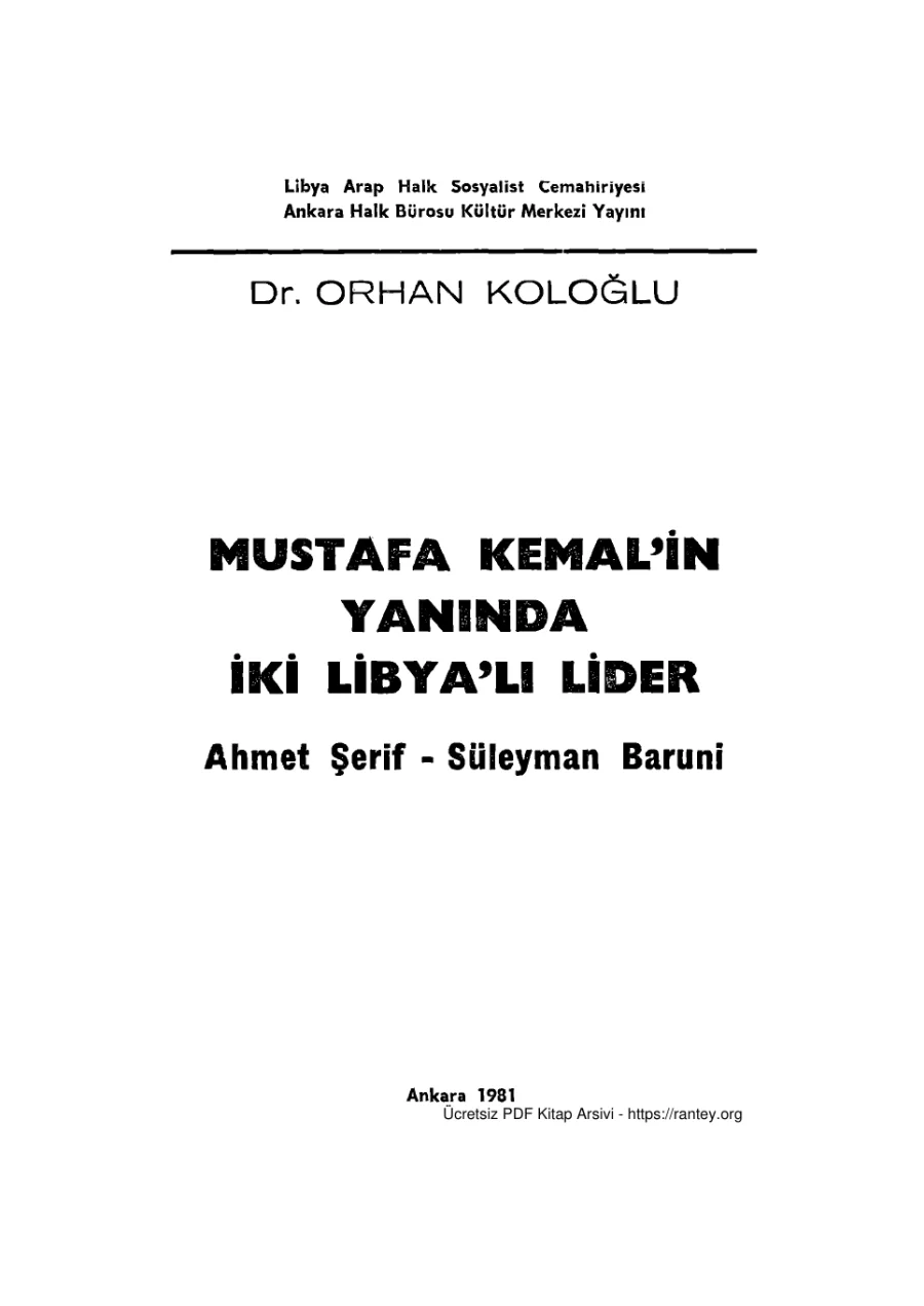 Mustafa Kemalin Yanında İki Libyalı Lider kapak görseli