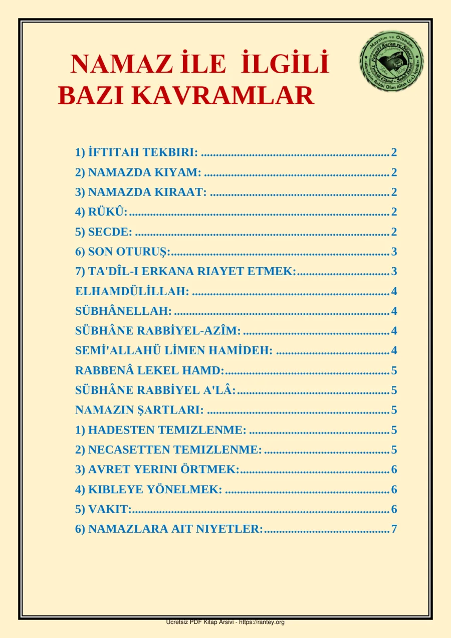 NAMAZ İLE İLGİLİ BAZI KAVRAMLAR Ebu Abdulmumin Tekin Mıhçı kapak görseli
