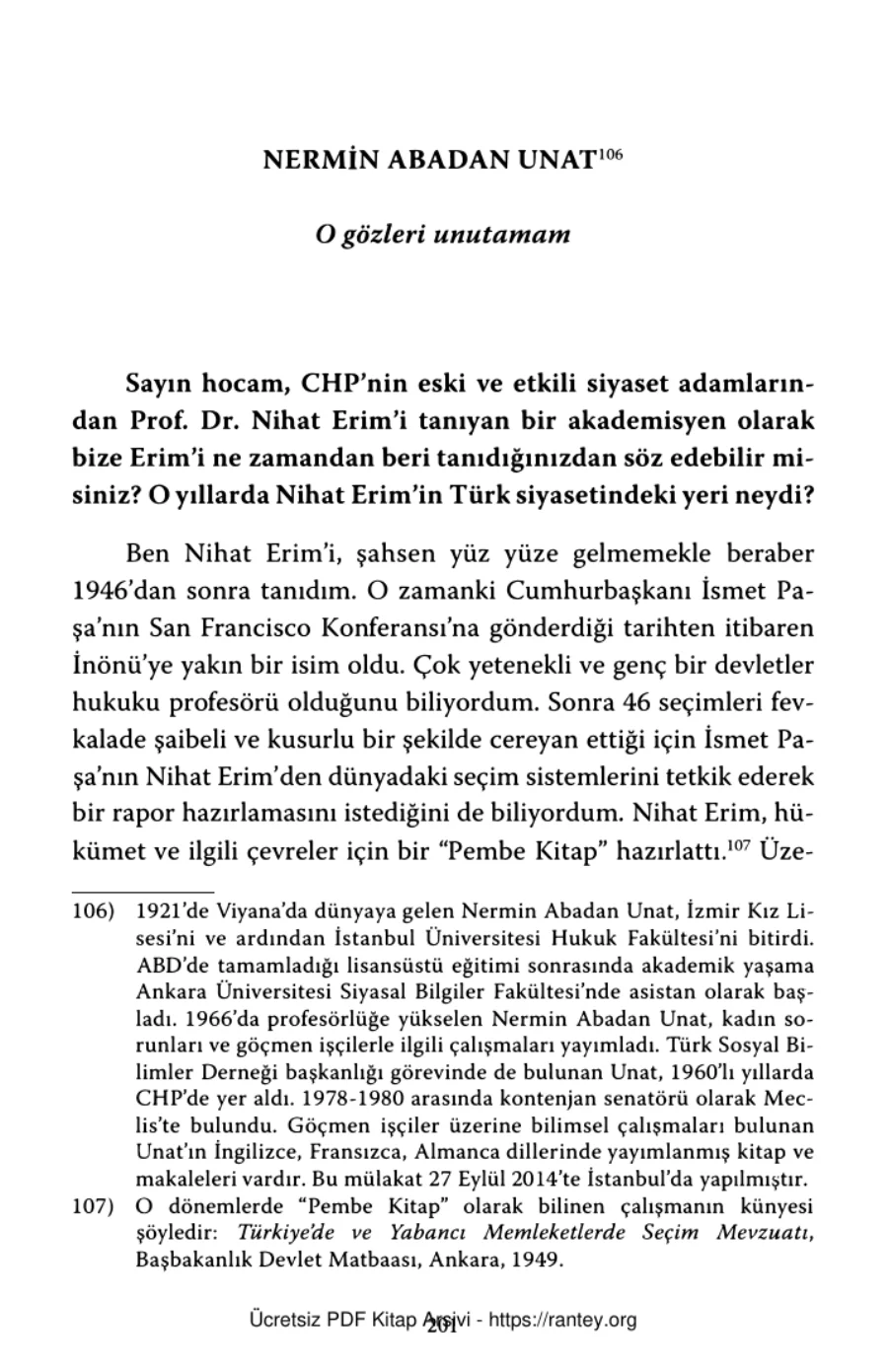 Ne İçindeyiz Ne Dışında Mülakatlarıyla Yakın Tarihimiz Bilgi Yayınevi Nermin Abadan Unat kapak görseli