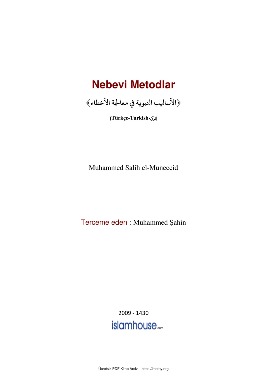 NEBEVİ METODLAR Ebu Abdulmumin Tekin Mıhçı kapak görseli
