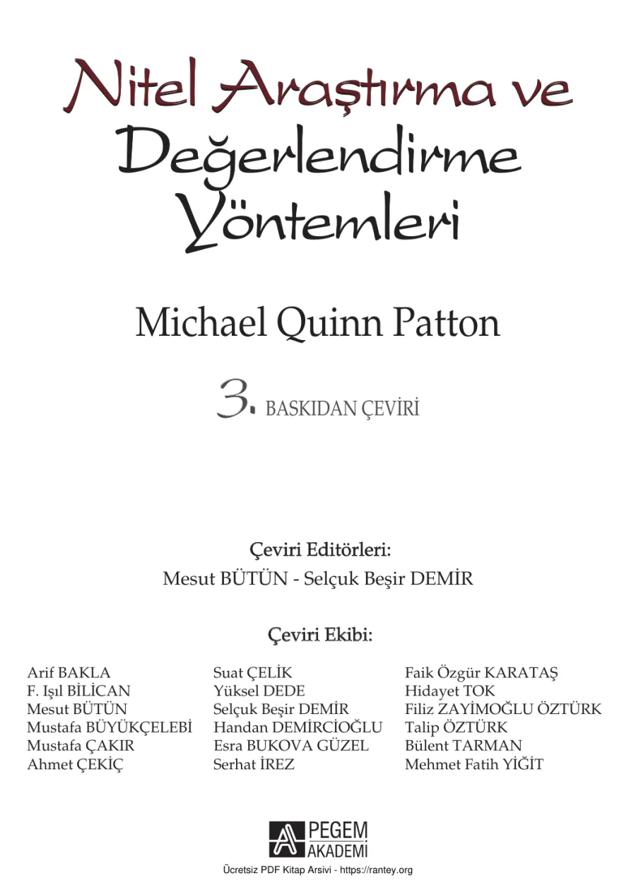 Nitel Araştırma ve Değerlendirme Yöntemleri kapak görseli