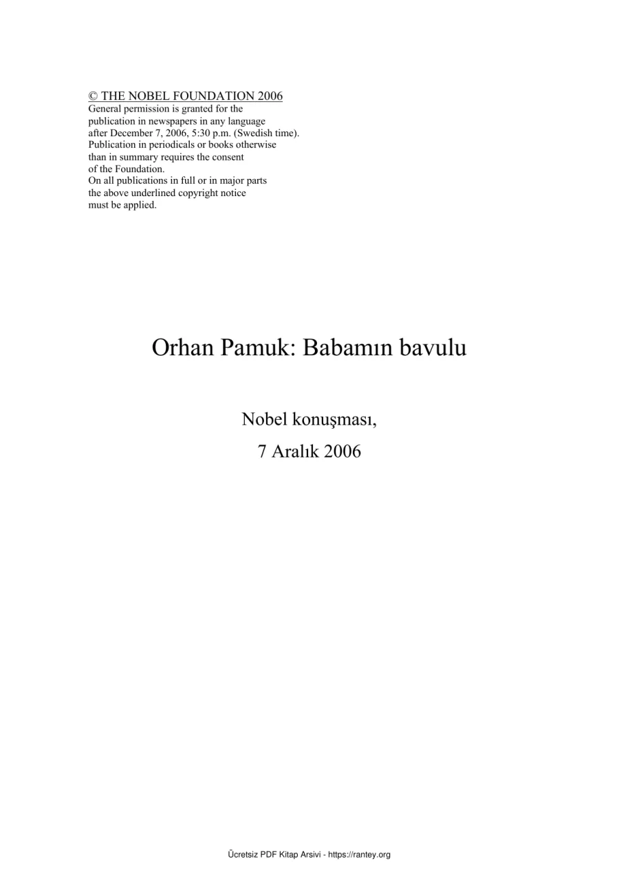 Nobel Konuşması kapak görseli