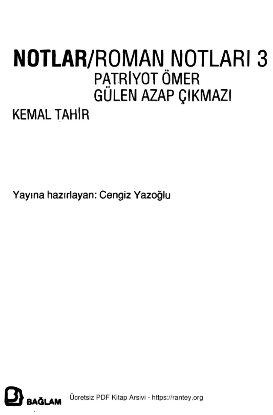 Notlar Roman Notları III Patriyot Ömer Gülen Azap Çıkmazı kapak görseli