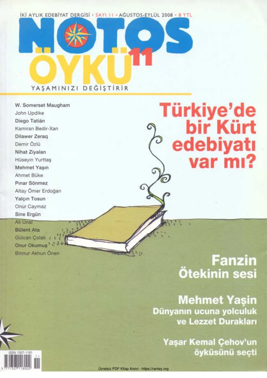 Notos Sayı 011 Ağustos Eylül 2008 kapak görseli