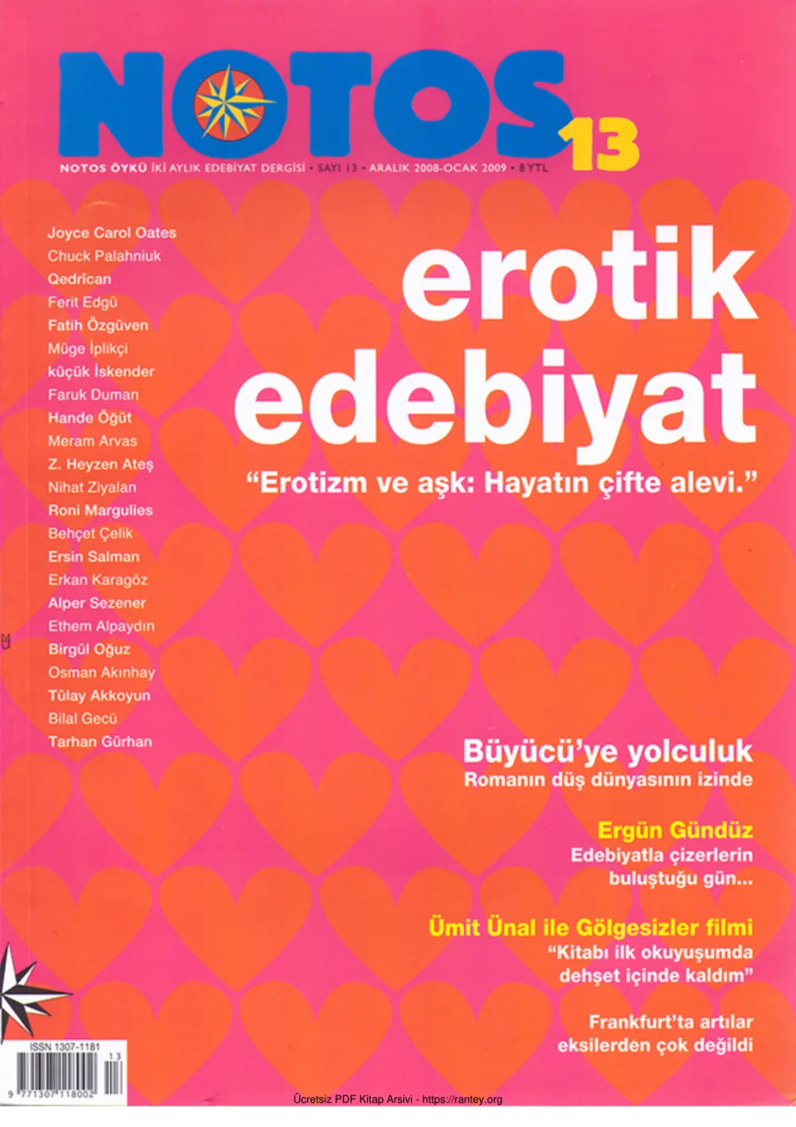 Notos Sayı 013 Aralık 2008 Ocak 2009 kapak görseli