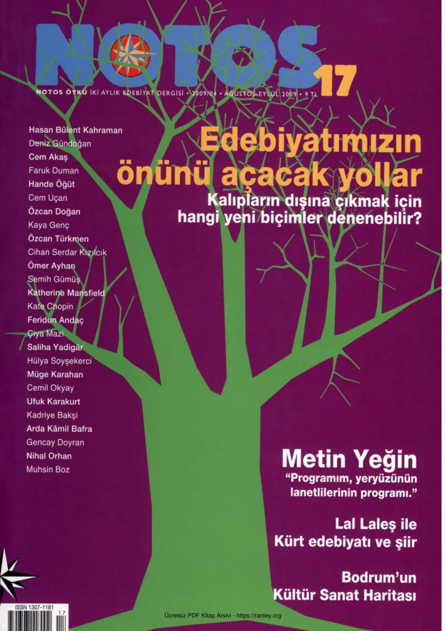 Notos Sayı 017 Ağustos Eylül 2009 kapak görseli