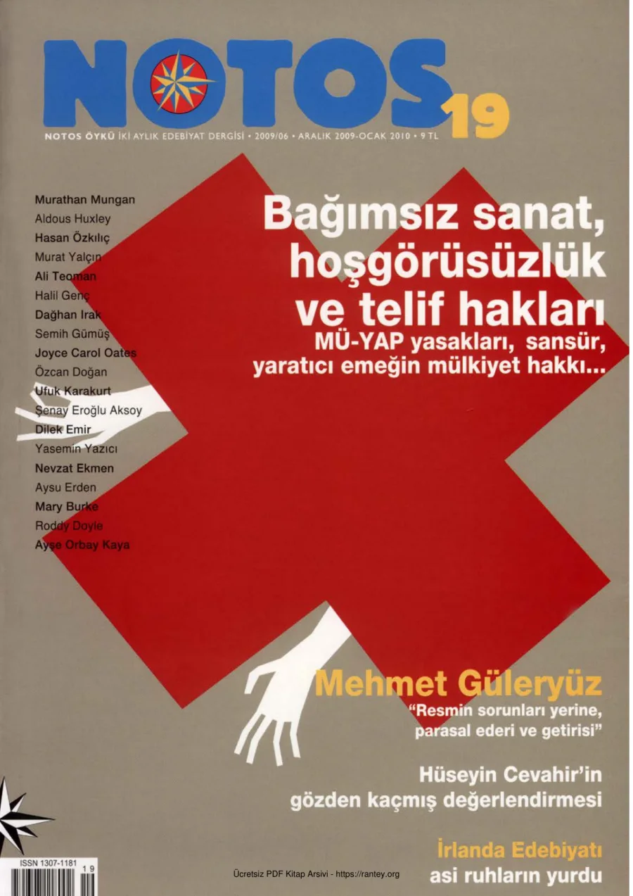 Notos Sayı 019 Aralık 2009 Ocak 2010 kapak görseli