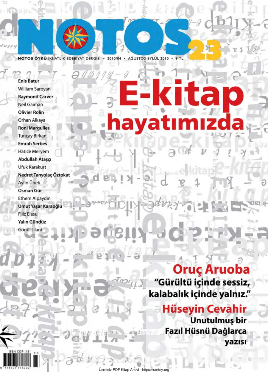 Notos Sayı 023 Ağustos Eylül 2010 kapak görseli